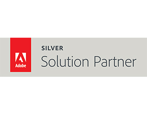 graphic: company logo Adobe - partner of T-Systems Multimedia Solutions
